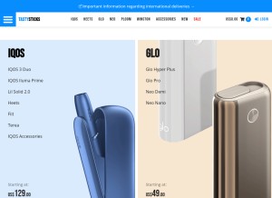 How tastysticks.com looks like on a tablet such as an iPad.