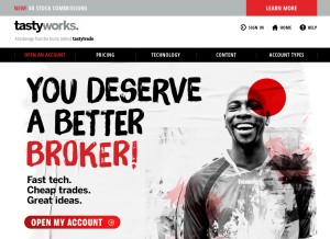 How tastyworks.com looks like on a tablet such as an iPad.