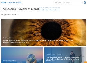 How tatacommunications.com looks like on a tablet such as an iPad.