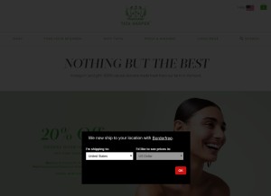 How tataharperskincare.com looks like on a tablet such as an iPad.