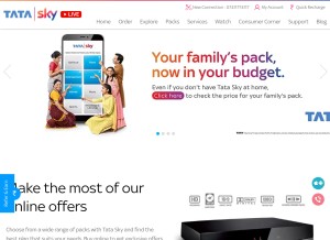 How tatasky.com looks like on a tablet such as an iPad.