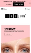 How tatbrow.com looks like on a mobile device such as an iPhone.