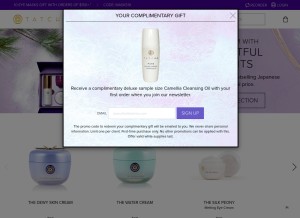 How tatcha.com looks like on a tablet such as an iPad.