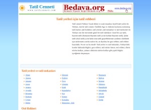 How tatilcenneti.com looks like on a tablet such as an iPad.
