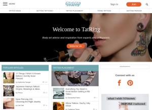 How tatring.com looks like on a tablet such as an iPad.