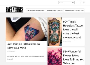 How tatsnrings.com looks like on a tablet such as an iPad.