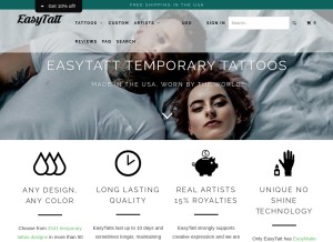 How tattify.com looks like on a tablet such as an iPad.