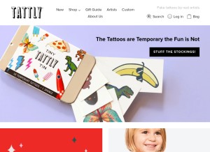 How tattly.com looks like on a tablet such as an iPad.