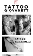 How tattoo-giovanett.com looks like on a mobile device such as an iPhone.