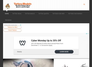 How tattoo-models.net looks like on a tablet such as an iPad.