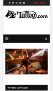 How tattoo.com looks like on a mobile device such as an iPhone.