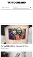 How tattooblend.com looks like on a mobile device such as an iPhone.