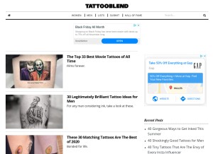 How tattooblend.com looks like on a tablet such as an iPad.