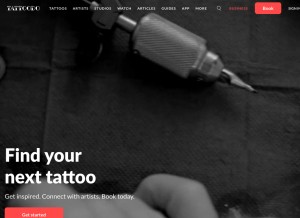 How tattoodo.com looks like on a tablet such as an iPad.