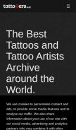 How tattooers.net looks like on a mobile device such as an iPhone.
