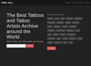 How tattooers.net looks like on a tablet such as an iPad.