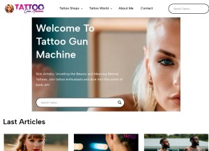 How tattoogunmachine.com looks like on a tablet such as an iPad.