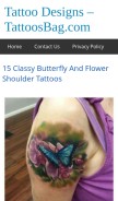 How tattoosbag.com looks like on a mobile device such as an iPhone.