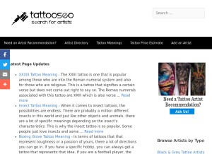 How tattooseo.com looks like on a tablet such as an iPad.