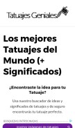 How tatuajesgeniales.com looks like on a mobile device such as an iPhone.
