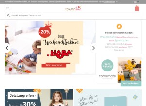 How tausendkind.de looks like on a tablet such as an iPad.