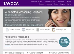 How tavoca.com looks like on a tablet such as an iPad.