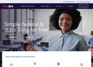 How taxact.com looks like on a tablet such as an iPad.