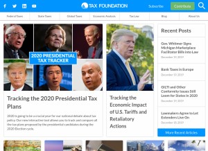 How taxfoundation.org looks like on a tablet such as an iPad.