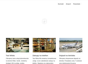 How taxi-wisla.pl looks like on a tablet such as an iPad.