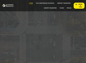 How taxiamsterdambanerra.nl looks like on a tablet such as an iPad.