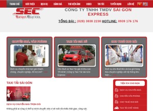 How taxitaisaigon.vn looks like on a tablet such as an iPad.