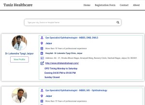 How taxiz.in looks like on a tablet such as an iPad.