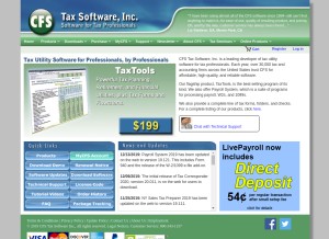How taxtools.com looks like on a tablet such as an iPad.