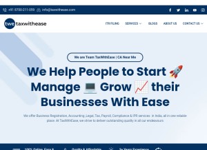 How taxwithease.com looks like on a tablet such as an iPad.