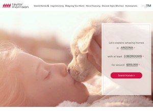 How taylormorrison.com looks like on a tablet such as an iPad.