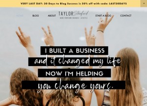 How taylorstanford.com looks like on a tablet such as an iPad.