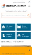 How tc-library.org looks like on a mobile device such as an iPhone.