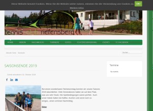 How tc-riefensberg.at looks like on a tablet such as an iPad.