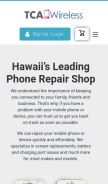 How tcawireless.com looks like on a mobile device such as an iPhone.