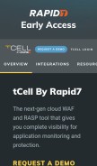 How tcell.io looks like on a mobile device such as an iPhone.