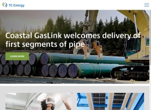 How tcenergy.com looks like on a tablet such as an iPad.