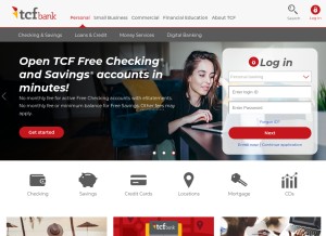 How tcfbank.com looks like on a tablet such as an iPad.