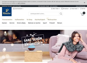 How tchibo.ch looks like on a tablet such as an iPad.
