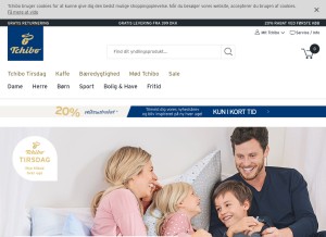 How tchibo.dk looks like on a tablet such as an iPad.