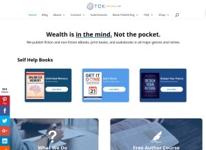 How tckpublishing.com looks like on a tablet such as an iPad.