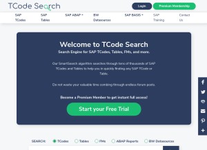 How tcodesearch.com looks like on a tablet such as an iPad.