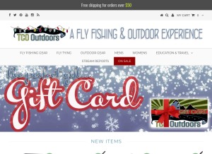 How tcoflyfishing.com looks like on a tablet such as an iPad.