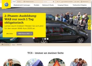 How tcs.ch looks like on a tablet such as an iPad.