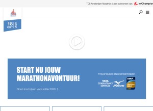 How tcsamsterdammarathon.nl looks like on a tablet such as an iPad.