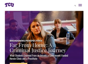 How tcu.edu looks like on a tablet such as an iPad.